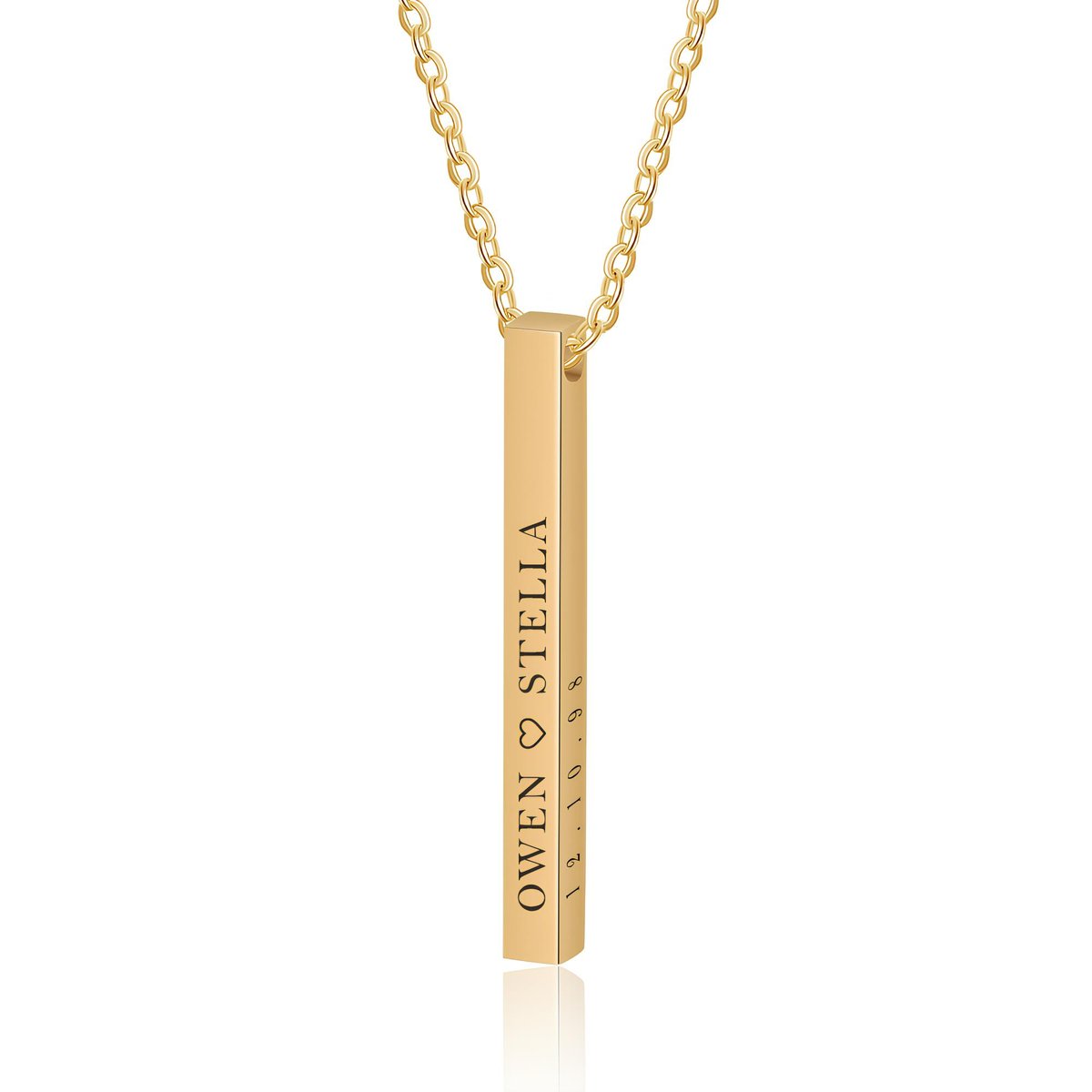 4 Sides Bar Necklace Gold