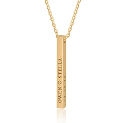 4 Sides Bar Necklace Gold