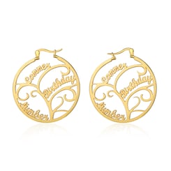 Family Tree Earrings with Names