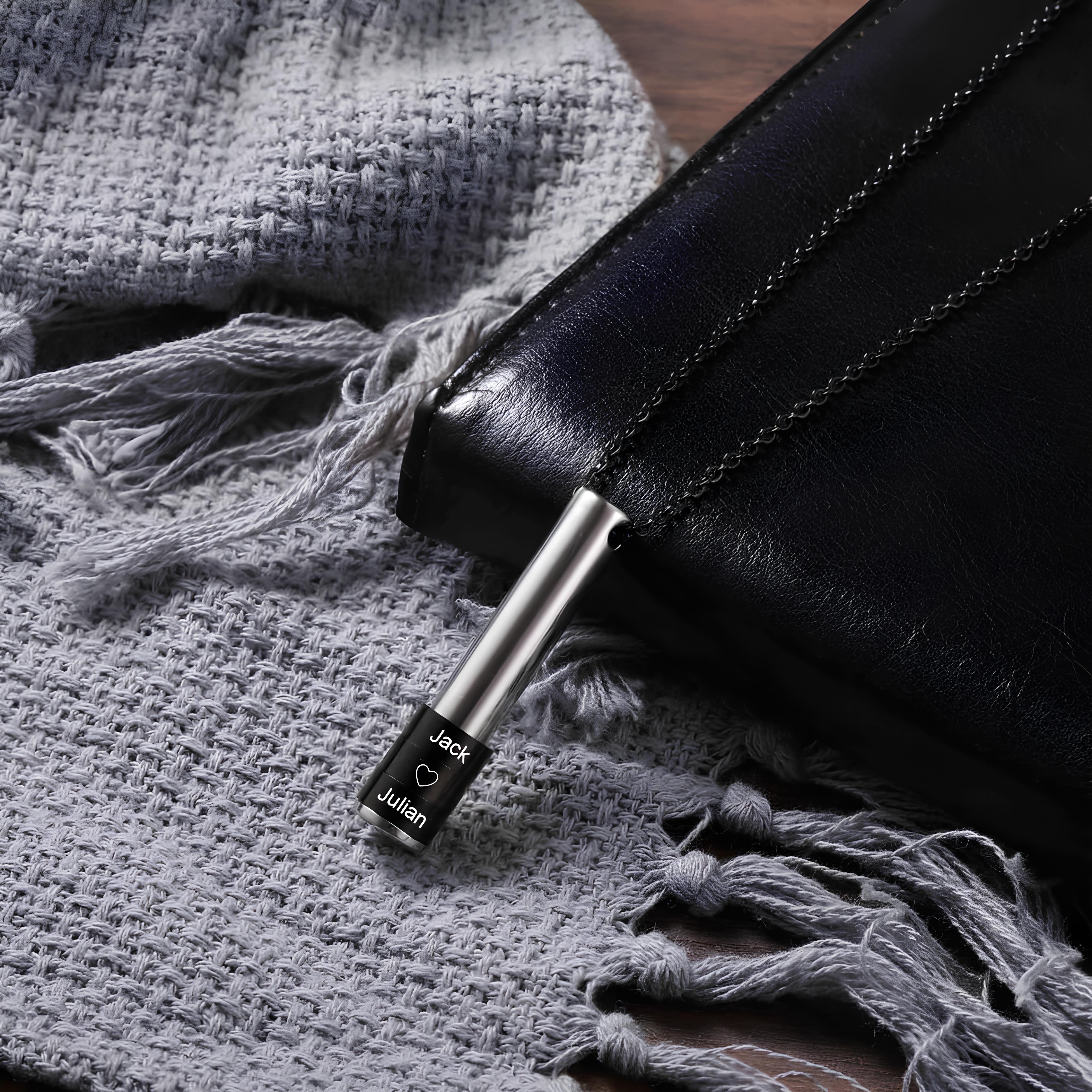 Personalized Black Chain Name Necklace For Him