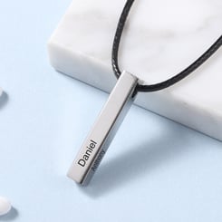 Personalized Leather Men Necklace