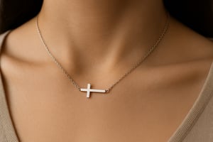 silver_sideways_cross_necklace_minimalist_closeup