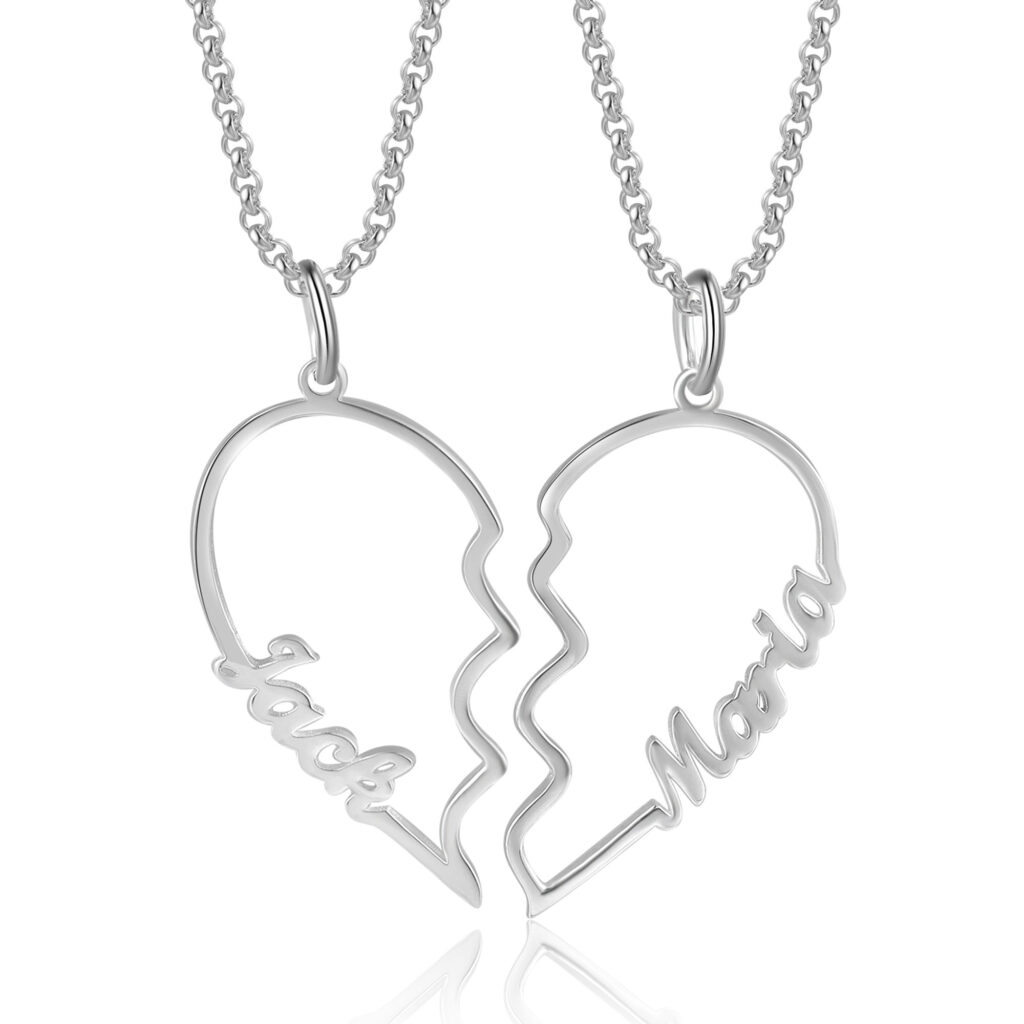 Broken Heart Necklace Set [Two Pendants] FARUZO