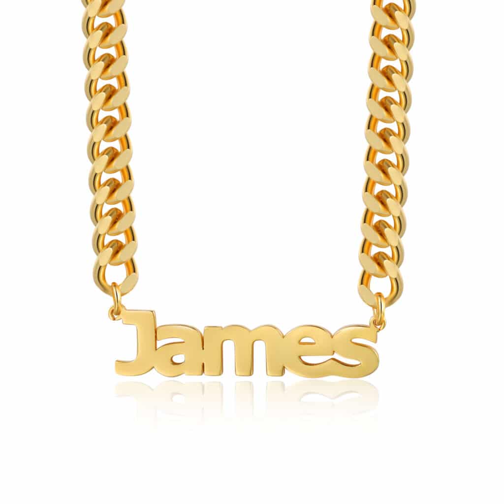 Men Name Necklace with Curb Chain FARUZO