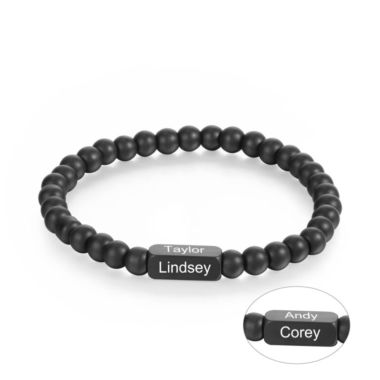 Custom Black Bar Necklace for Men Name Necklace for Him FARUZO