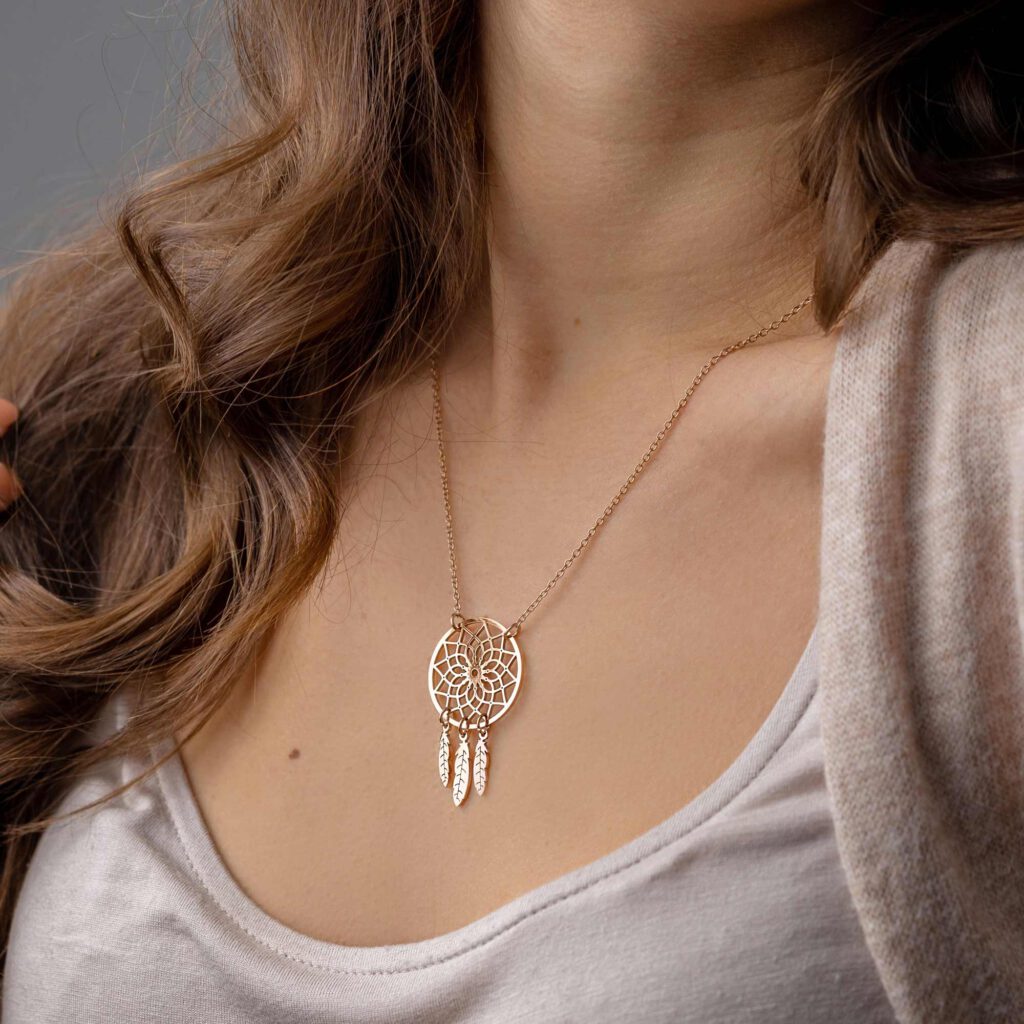 Dream Catcher Necklace [Gold & Silver] - FARUZO