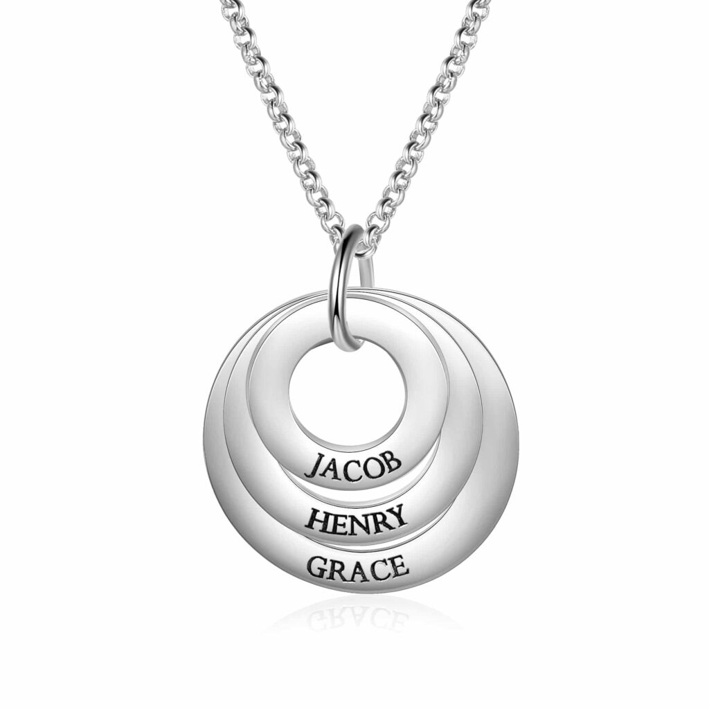 Family Necklace Linked Circle Necklace FARUZO