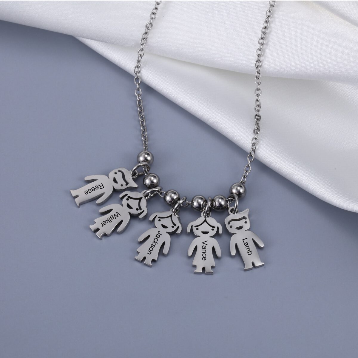 Mom Necklace with Kid Charms [Boy & Girl] FARUZO