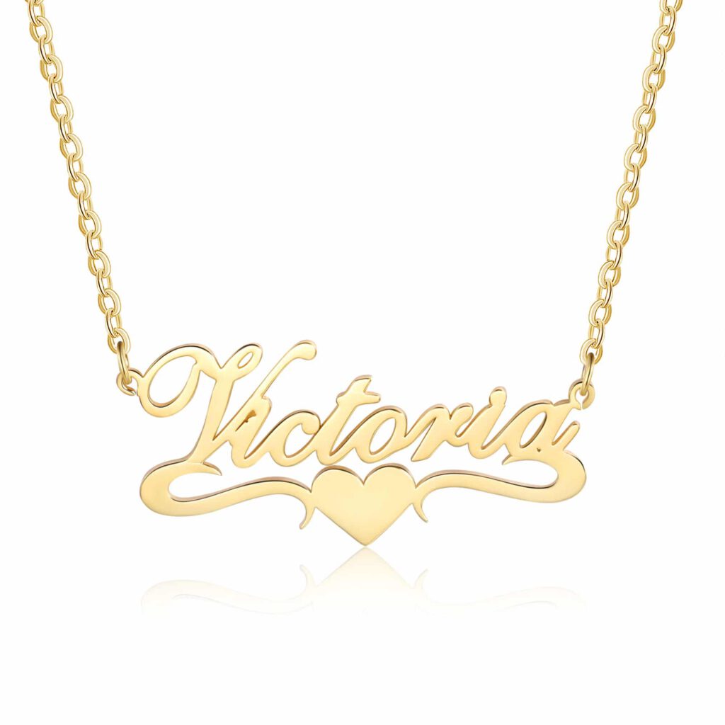 Custom Heart Name Necklace [Silver, Gold, Rose Gold] FARUZO