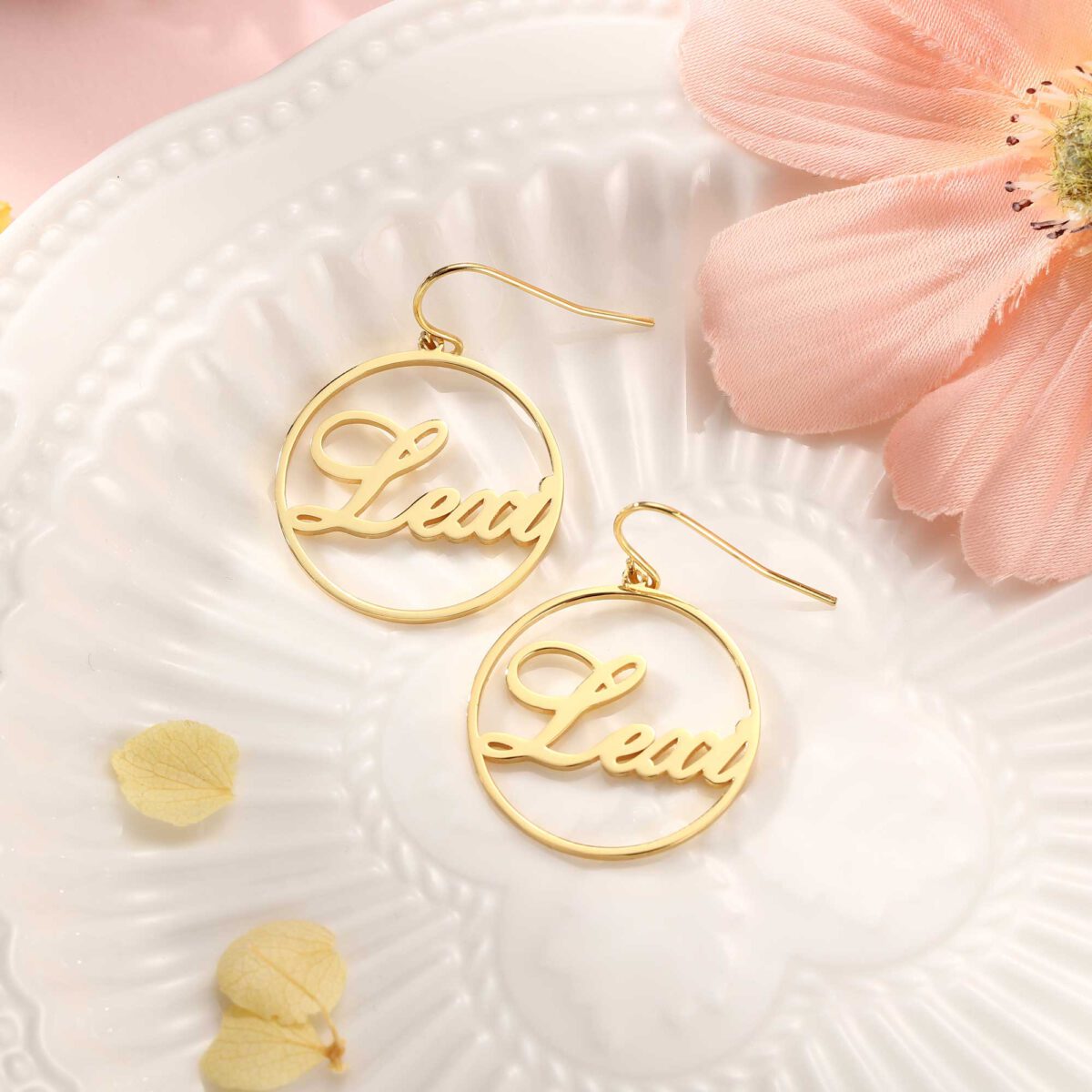 Silver & Gold Hoops with Name Personalized Hoop Earrings FARUZO