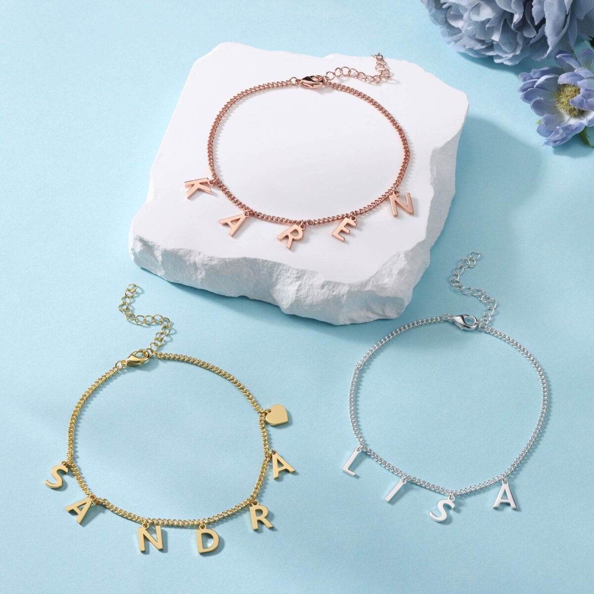 Dangle Anklet with Initials [Custom Made]