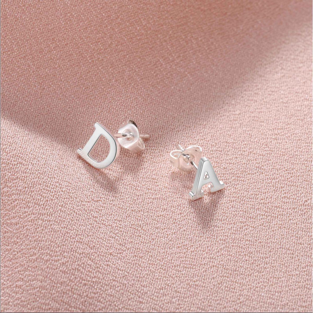 Initial Stud Earrings Alphabet Earrings [Silver, Gold, Rose] FARUZO
