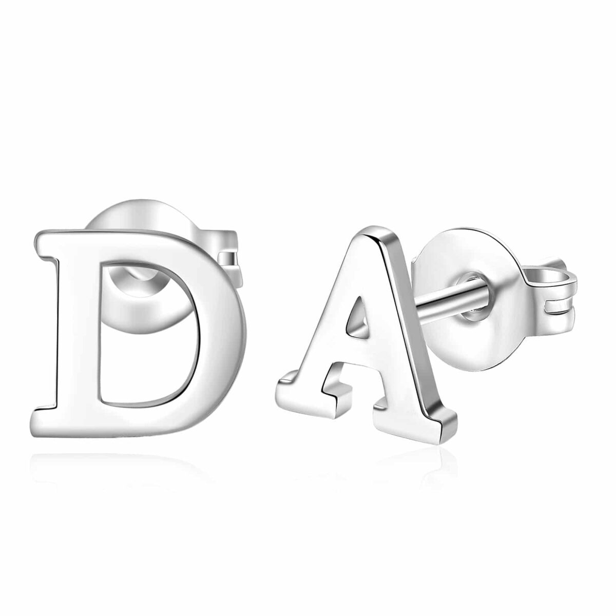 Initial Stud Earrings Alphabet Earrings [Silver, Gold, Rose] FARUZO