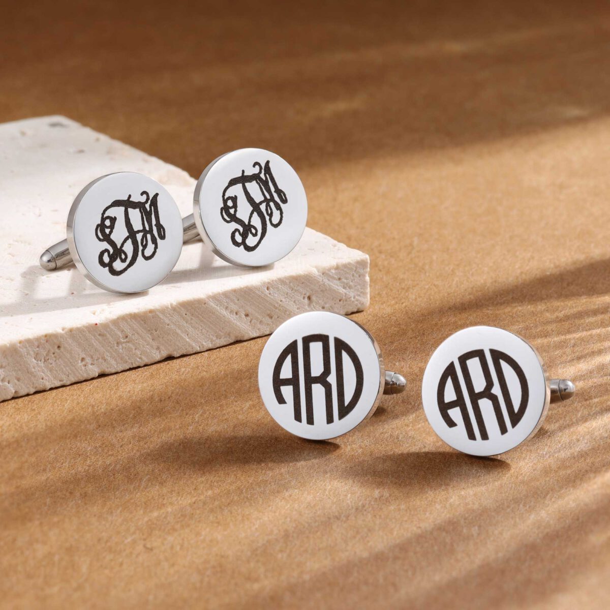 Monogrammed Cufflinks Initial Cuff Links