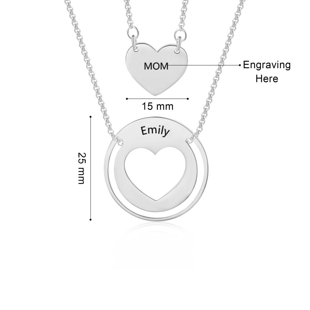 Mother Daughter Necklace Set of 2 [Silver, Gold] FARUZO