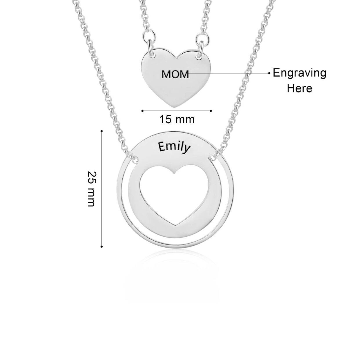 Mother Daughter Necklace Set of 2 [Silver, Gold] FARUZO