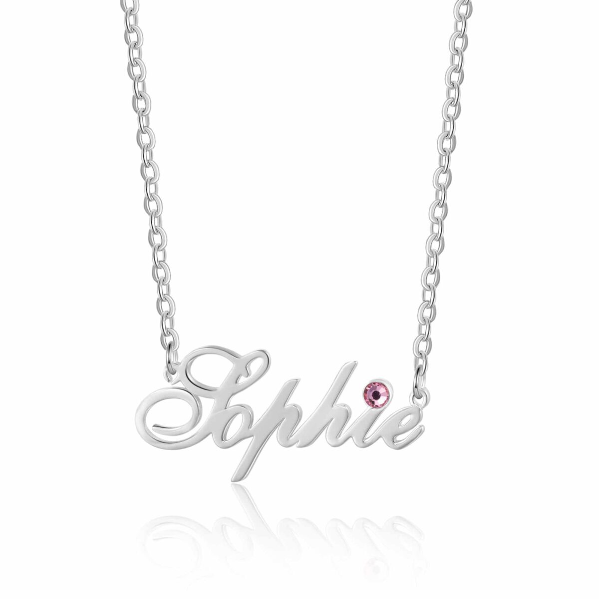 Birthstone Name Necklace [Personalized] FARUZO
