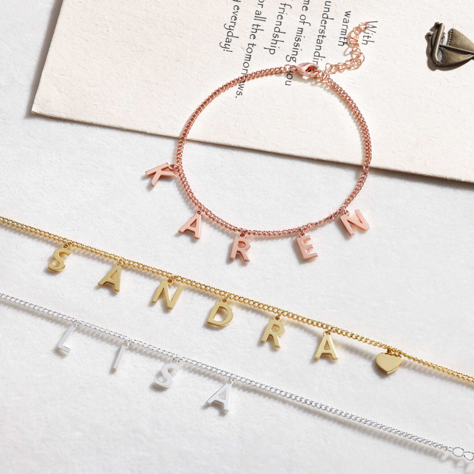 Dangle Anklet with Initials [Custom Made]