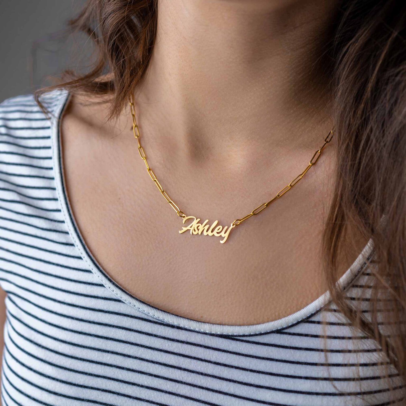 Paperclip Name Necklace [Gold & Silver] FARUZO