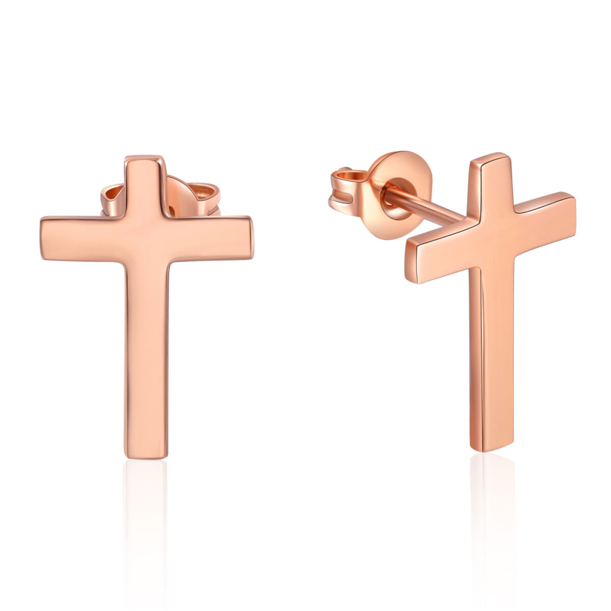 Cross Stud Earrings for Women & Men [Silver & Gold] FARUZO