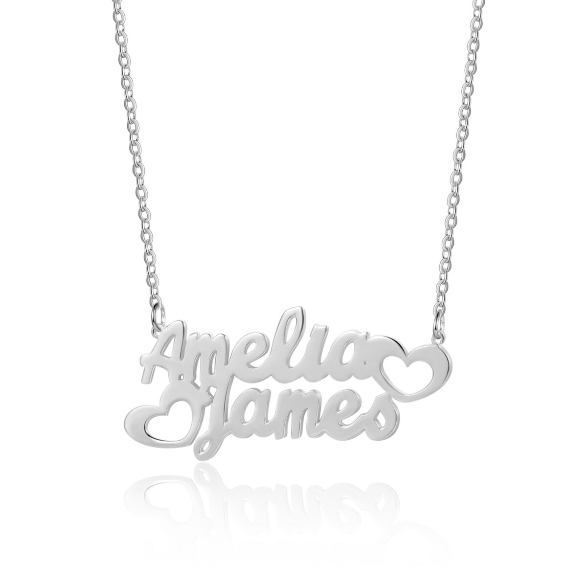 Two name necklace silver gold faruzo